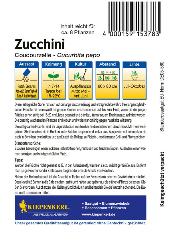 Zucchinisamen Coucourzelle