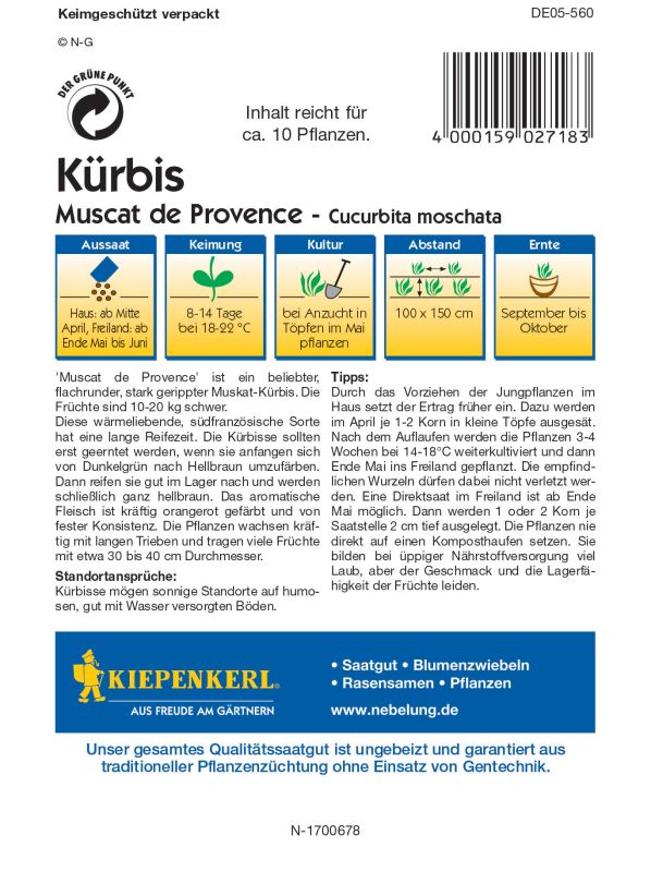 Kürbis Muscat de Provence