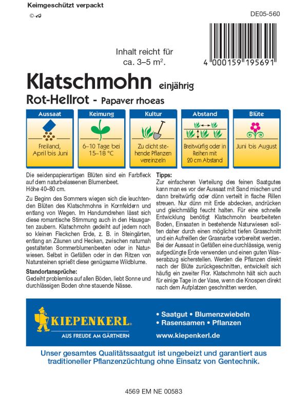 Klatschmohn Rot-Hellrot