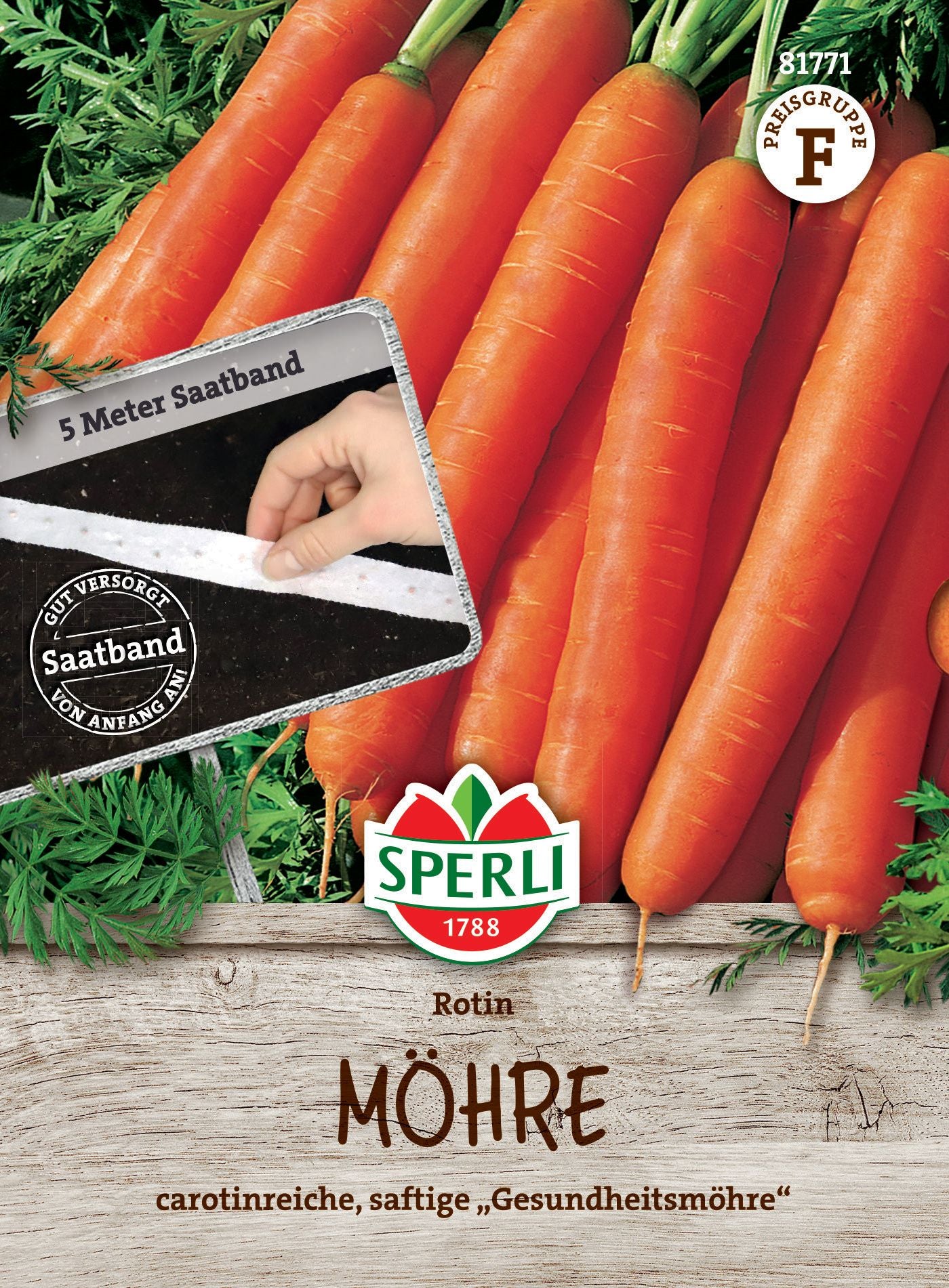 "Möhrensamen Rotin, Saatband"