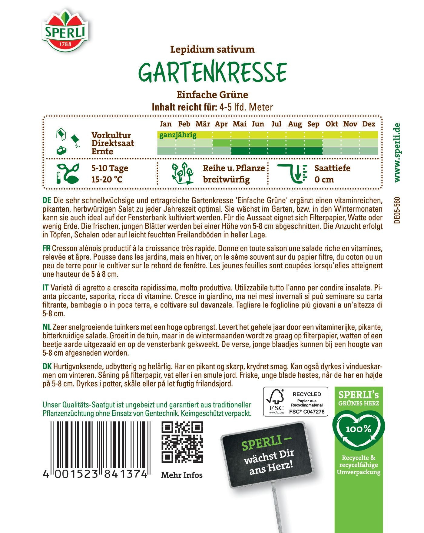 Gartenkresse Einfache Grüne