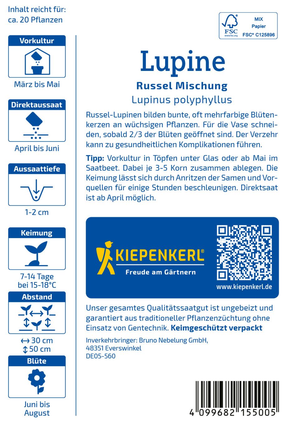 Lupinensamen Russel Mischung