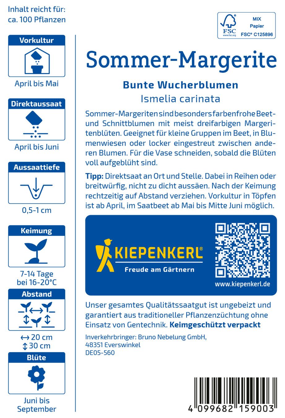Sommer-Margeritensamen Bunte Wucherblumen