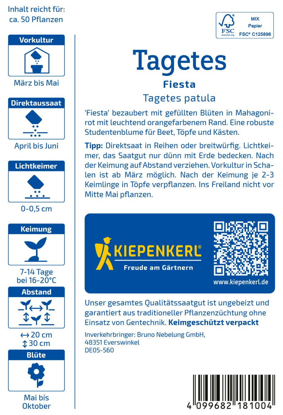Studentenblumensamen Fiesta