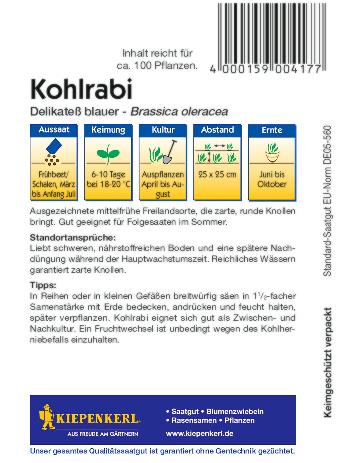 Kohlrabisamen Delikateß blauer