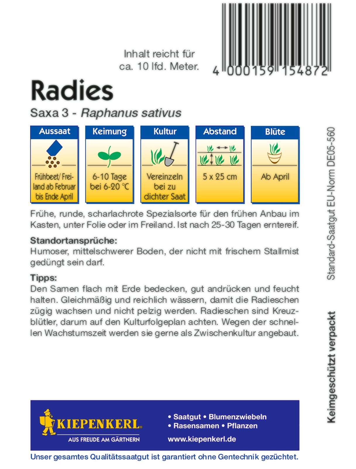 Radieschensamen Saxa 3