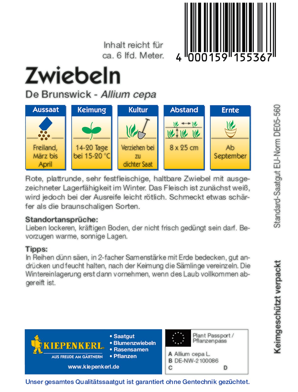 Zwiebelsamen De Brunswick
