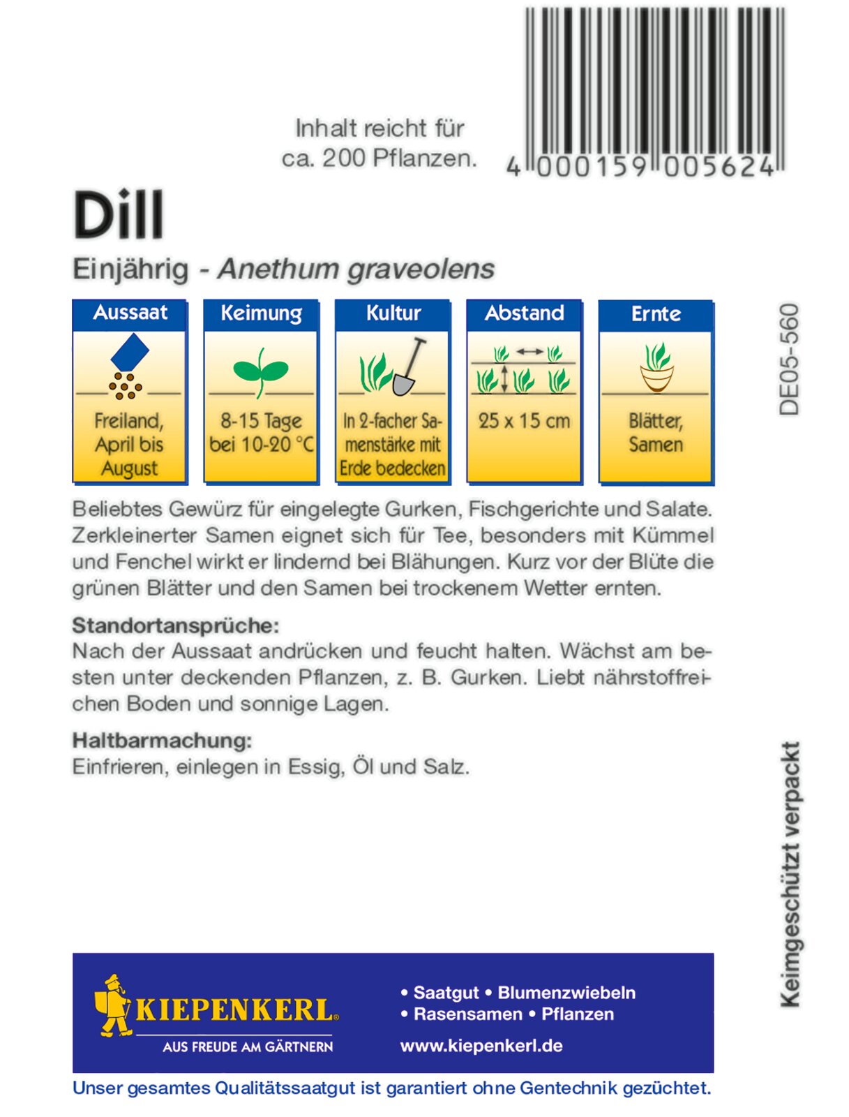 Dillsamen, einjährig