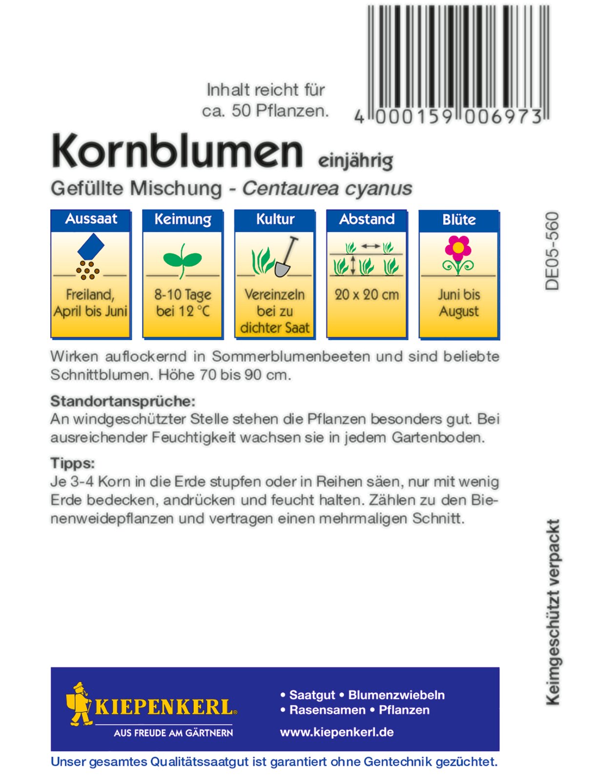 Kornblumensamen Gefüllte Mischung