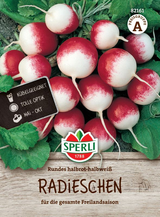 Radieschen Rundes halbrot-halbweiß
