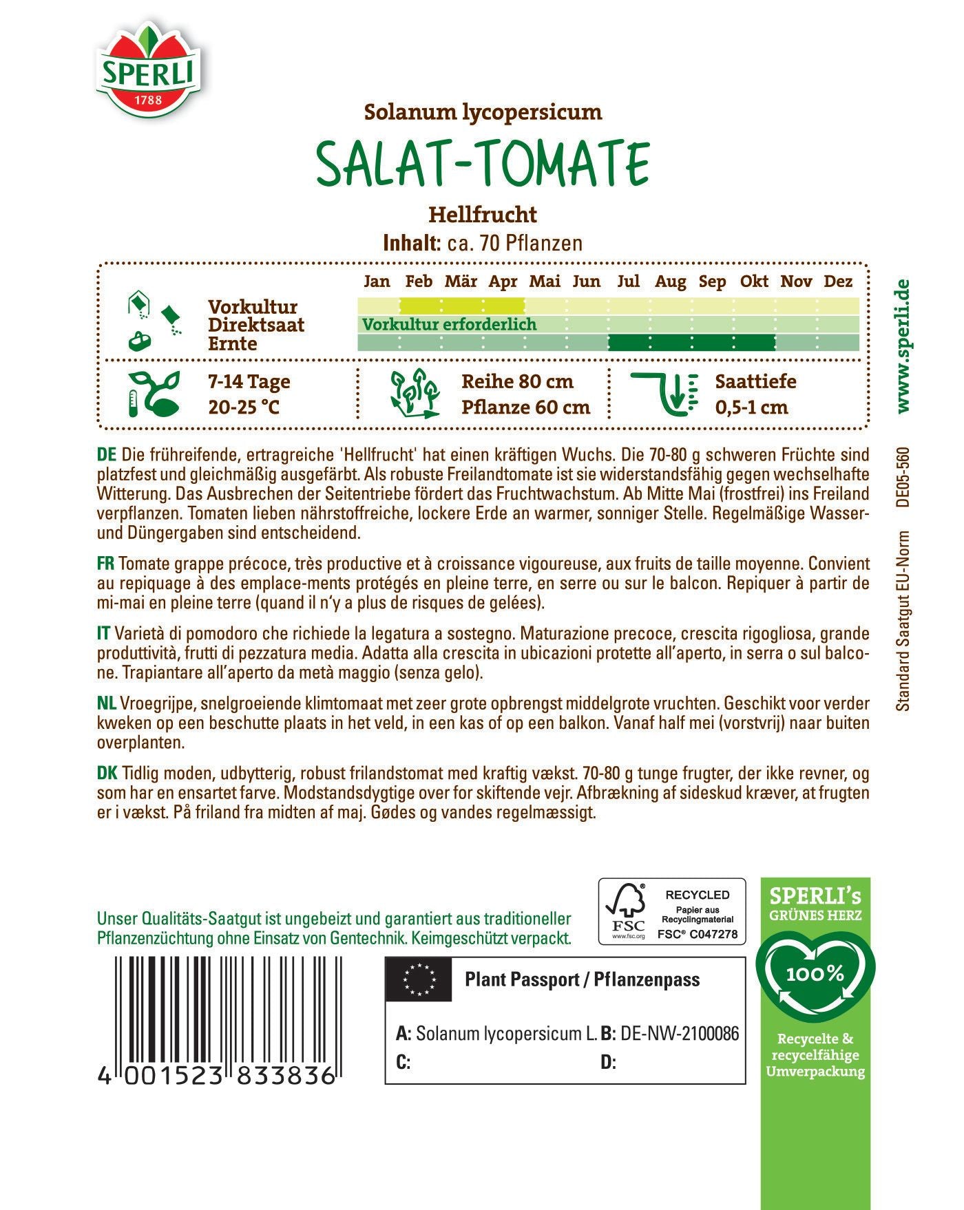 Salat-Tomate Hellfrucht