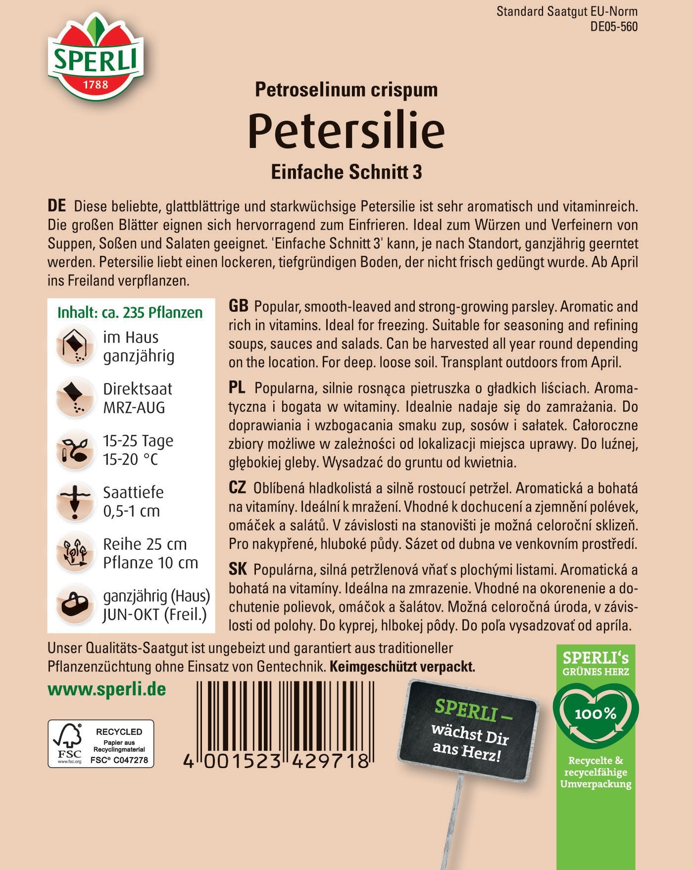 Petersiliensamen Einfache Schnitt 3